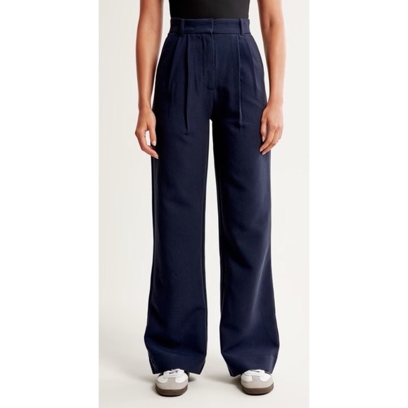 Abercrombie & Fitch Pants - Abercrombie & Fitch Sloane Tailored Pant Women 37 Regular Navy Ultra High Wide